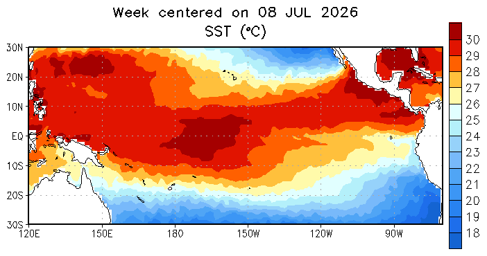 Sea-surface temperature anomalies (12-month loop)
