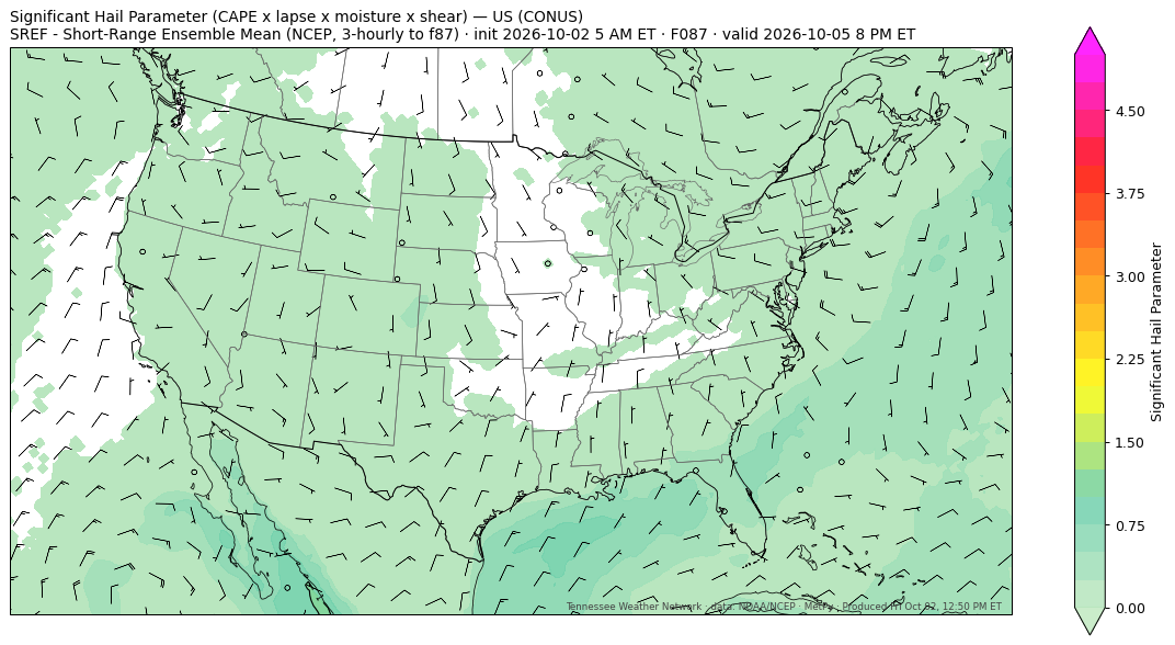 Current Significant Hail Parameter composite map